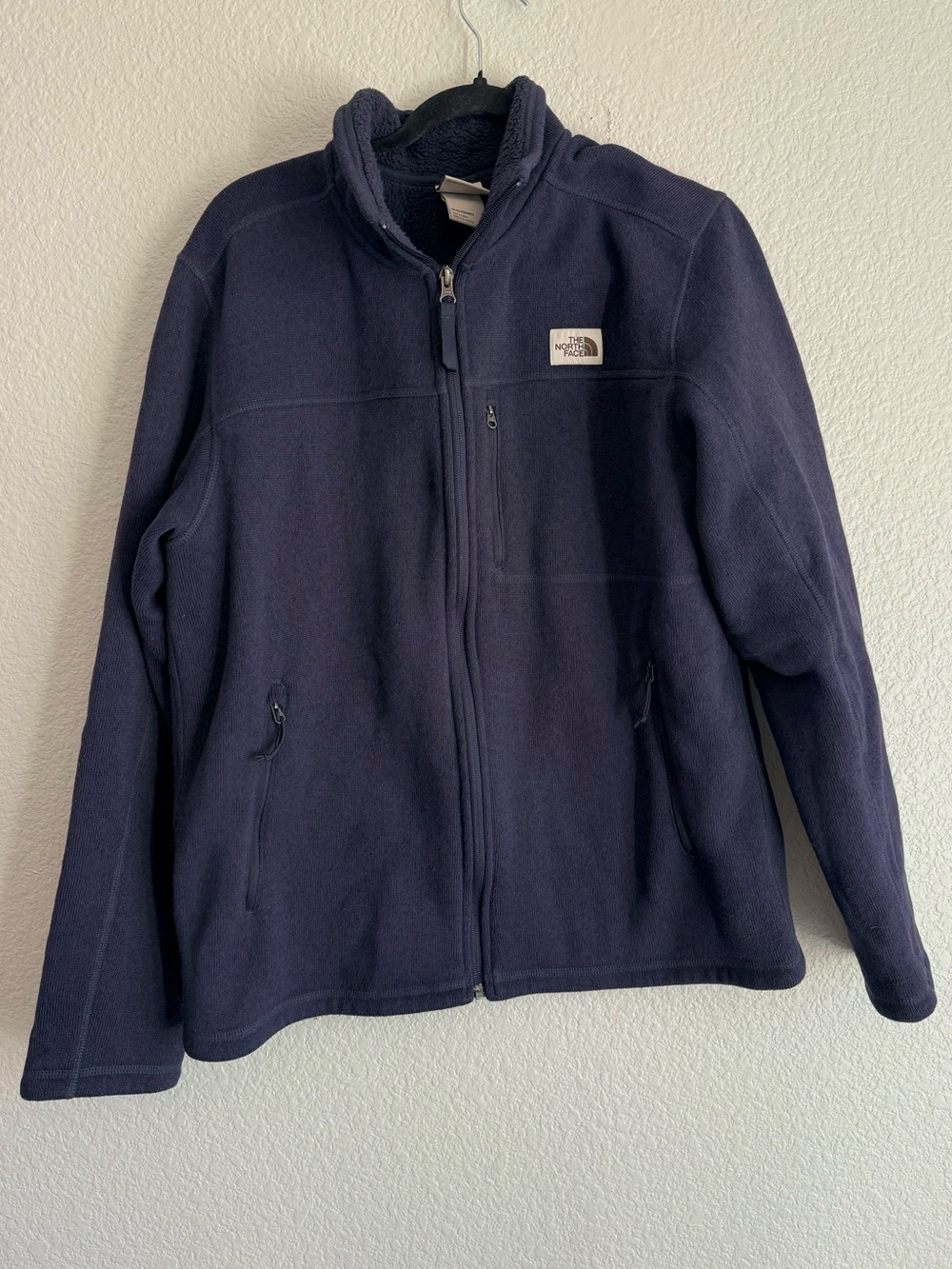 The North Face Men’s Navy Fleece Jacket - Full Zip Cozy Layer large